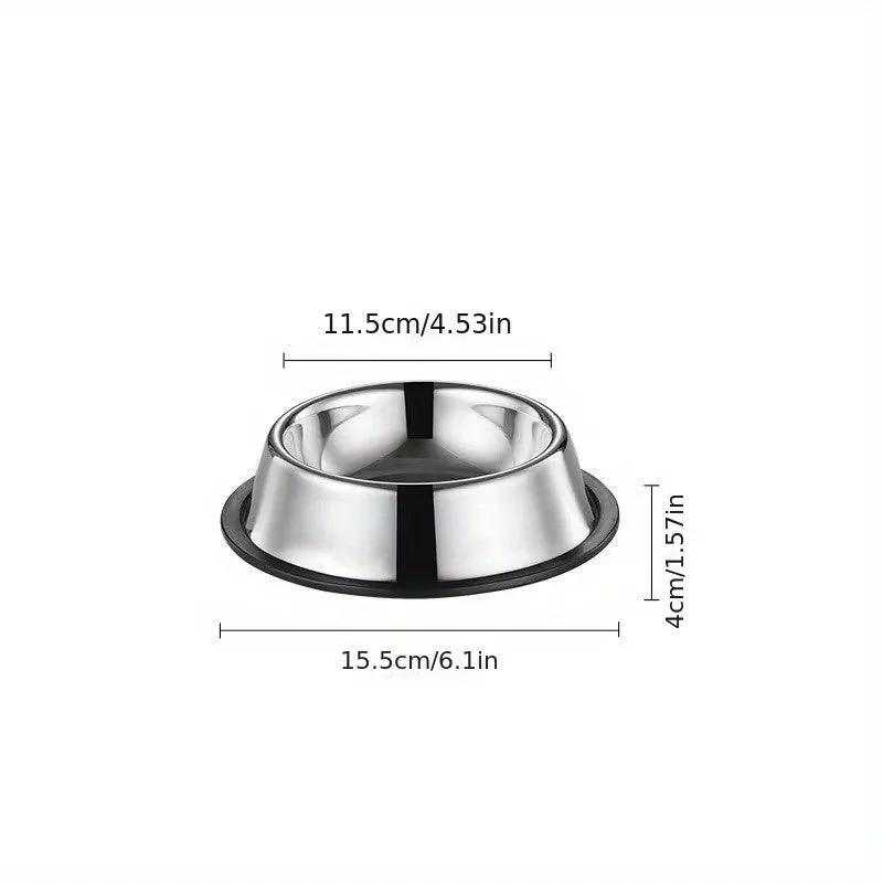 Durable Stainless Steel Pet Bowl AntiSlip AntiFall and NonTip