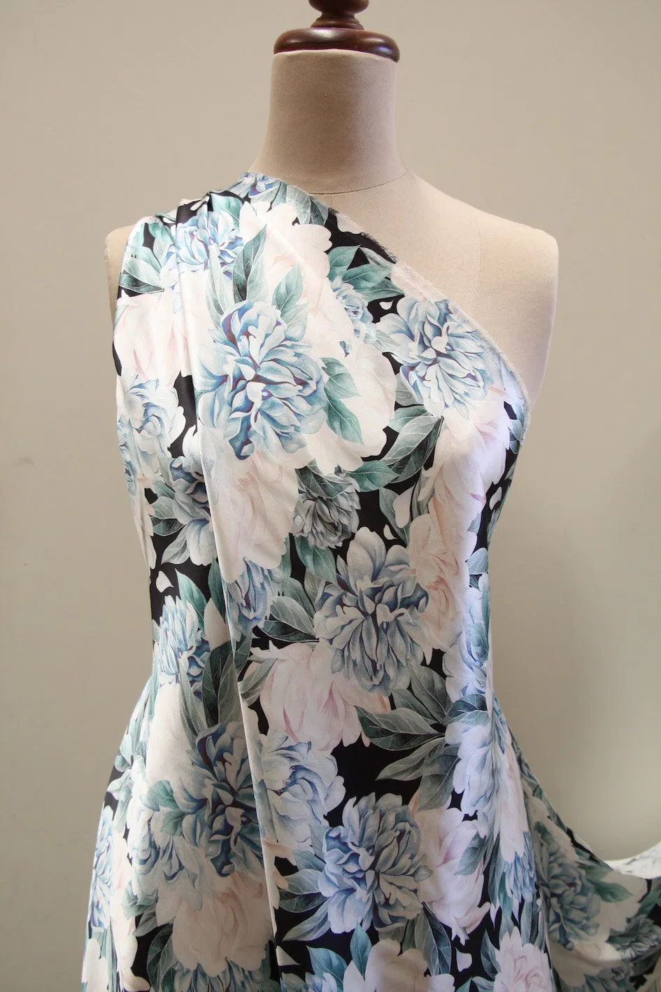 Ellie's Garden Teal Silk Satin