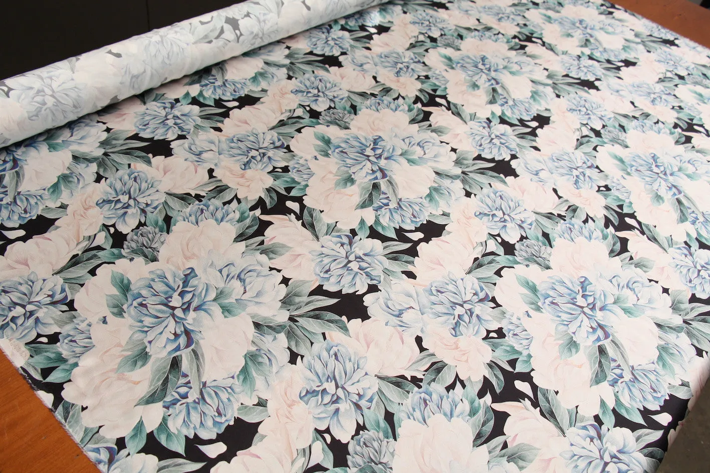 Ellie's Garden Teal Silk Satin