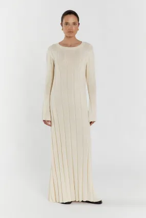 EMERY CREAM LONG SLEEVE MAXI DRESS