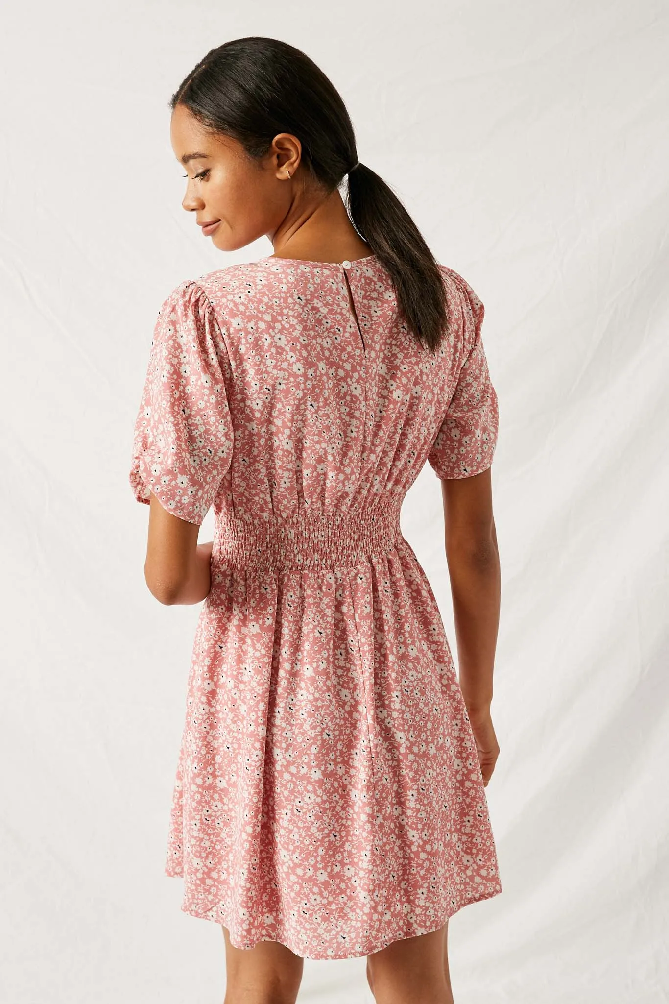 Floral Smocked Babydoll Dress