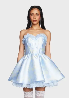 Forever Fancy Corset Dress - Blue Floral