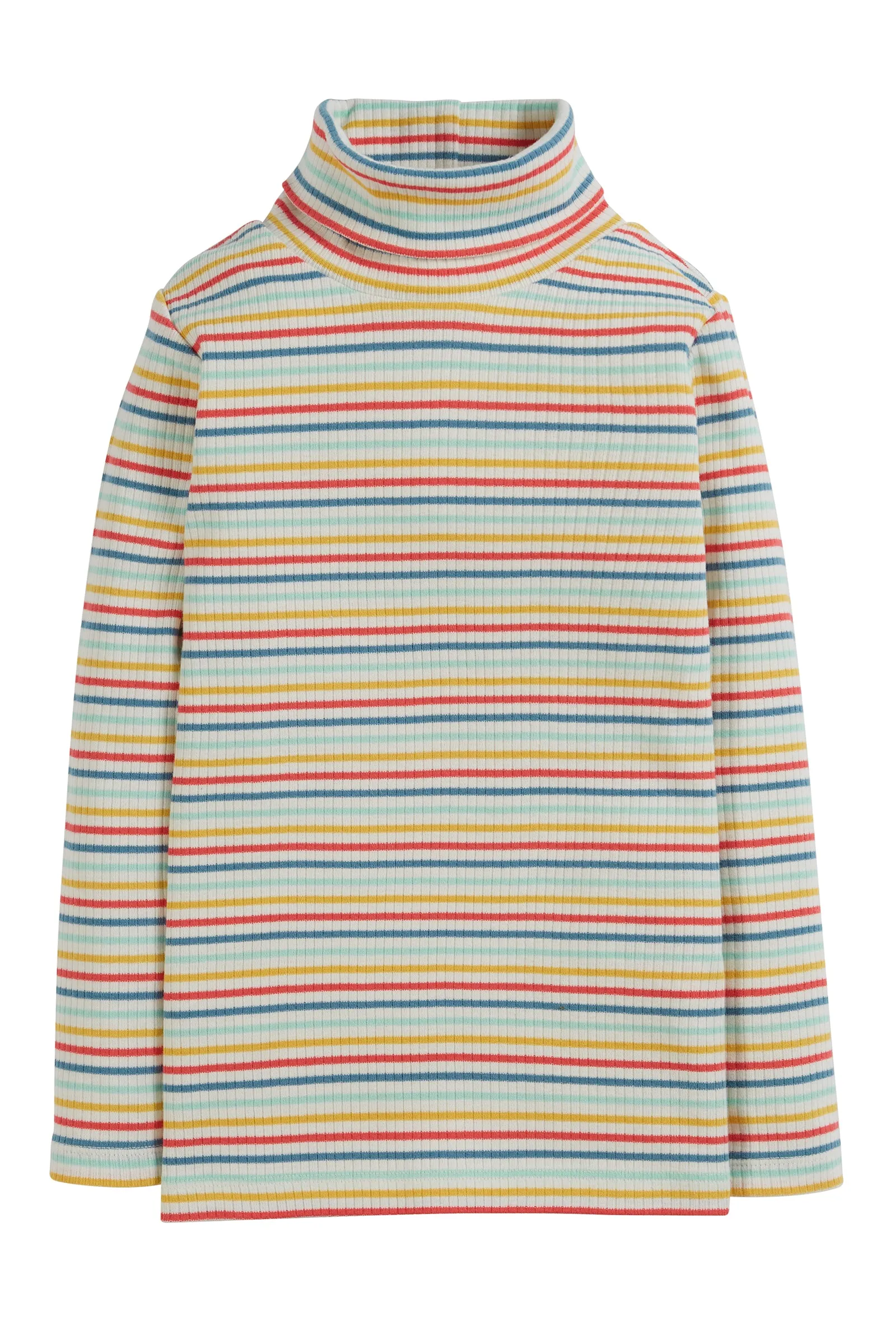 Frugi Ava Roll Neck Top Abisko Rainbow Stripe