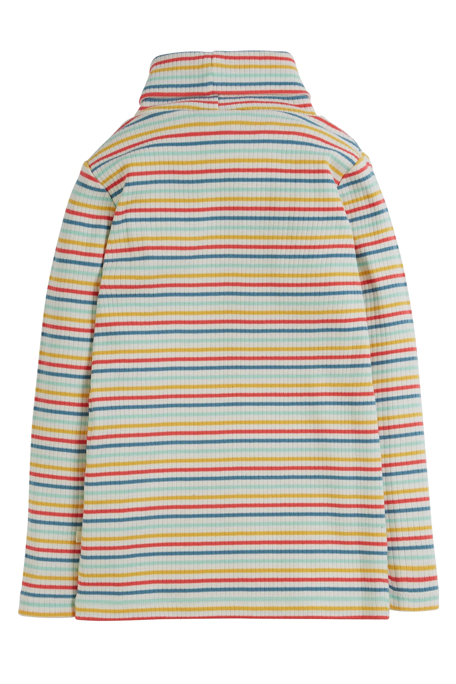 Frugi Ava Roll Neck Top Abisko Rainbow Stripe