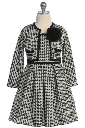 Girls Checkered Dress and Jacket Outfit Set, Sizes 4-14