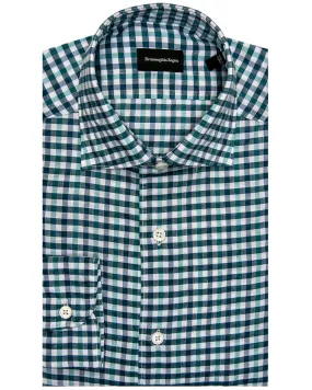 Green Blue and Seafoam Check Dress Shirt