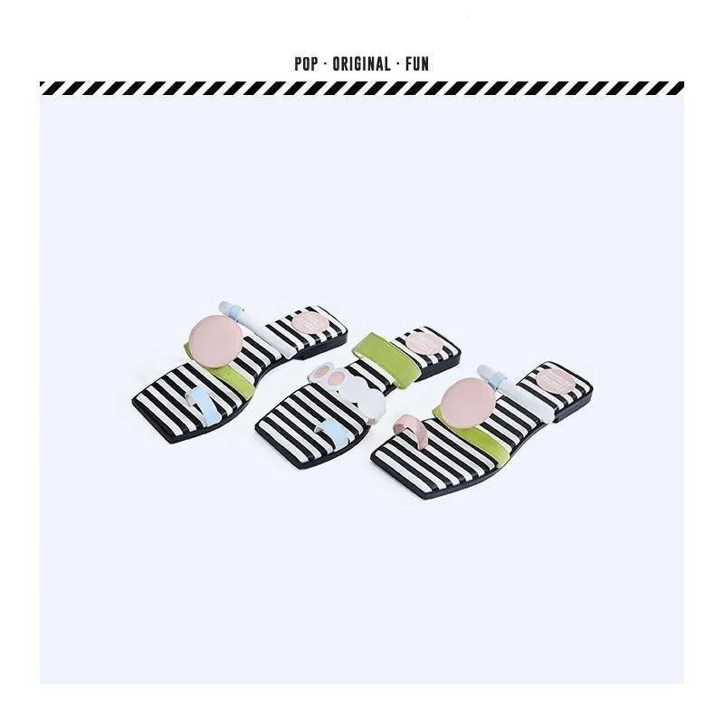 HOA irregular stripe flat summer slipper sandas - Kikii