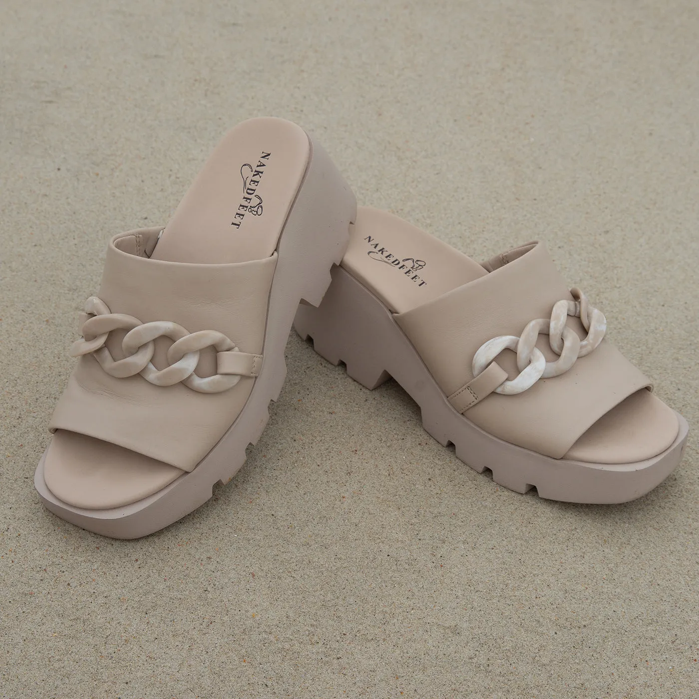 ISO in BEIGE Platform Sandals