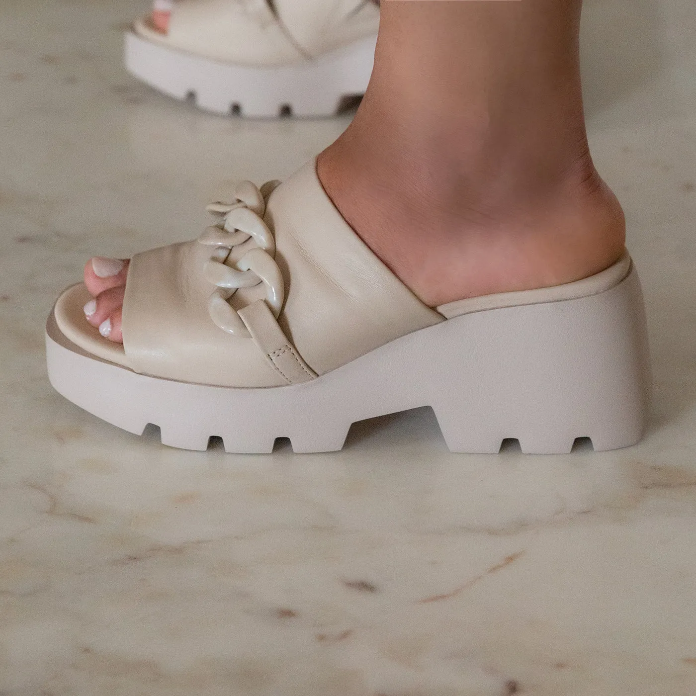 ISO in BEIGE Platform Sandals