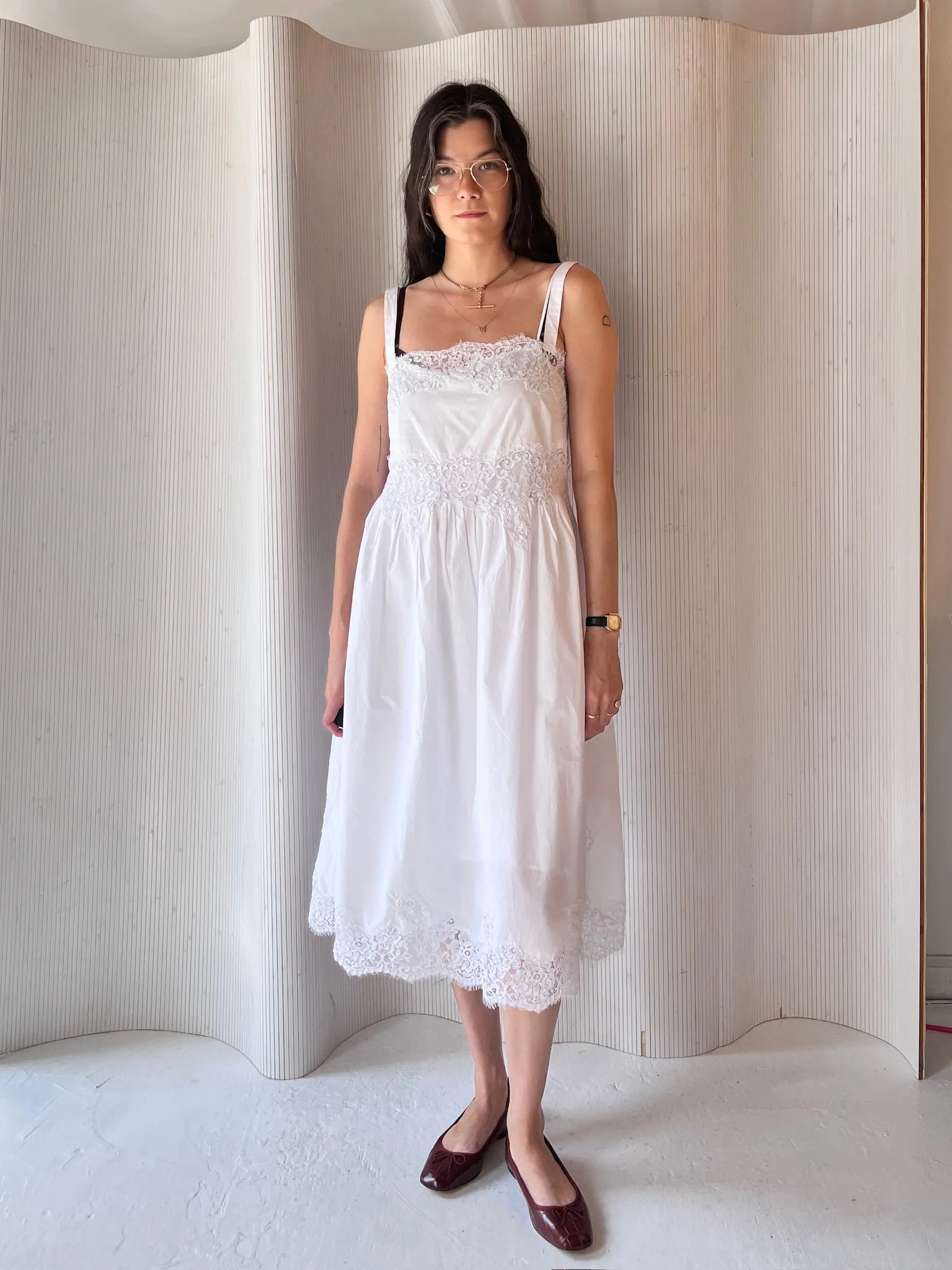 JCrew white cotton & lace dress