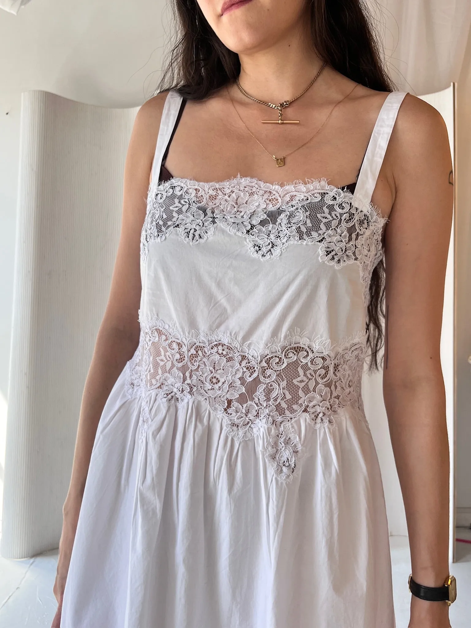 JCrew white cotton & lace dress