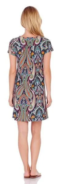 Jude Connally Ella Dress in Moroccan Paisley Loden