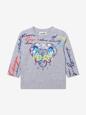 KENZO Baby Boys Long Sleeve Elephant T-Shirt