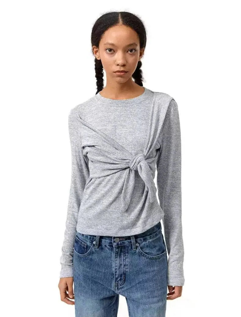 Knot Detail Long Sleeve T-Shirt