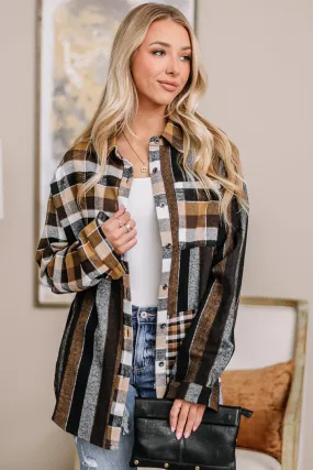 Lena Plaid Flannel Top | {Black Mix}