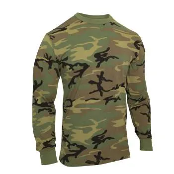 Long Sleeve Vintage Style T-Shirt - Woodland Camo