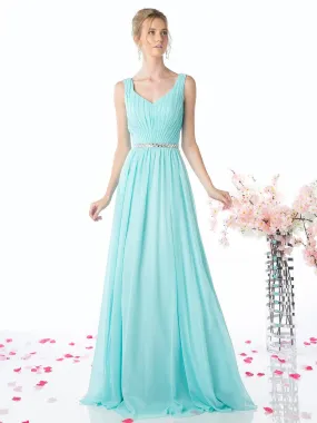 Long Sleeveless Chiffon Dress by Cinderella Divine W0014