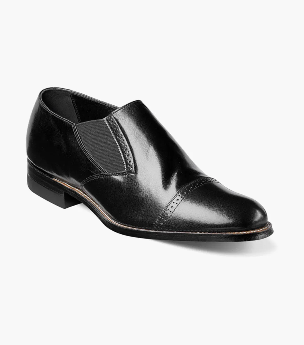 MADISON Cap Toe Slip On-Black | STACY ADAMS