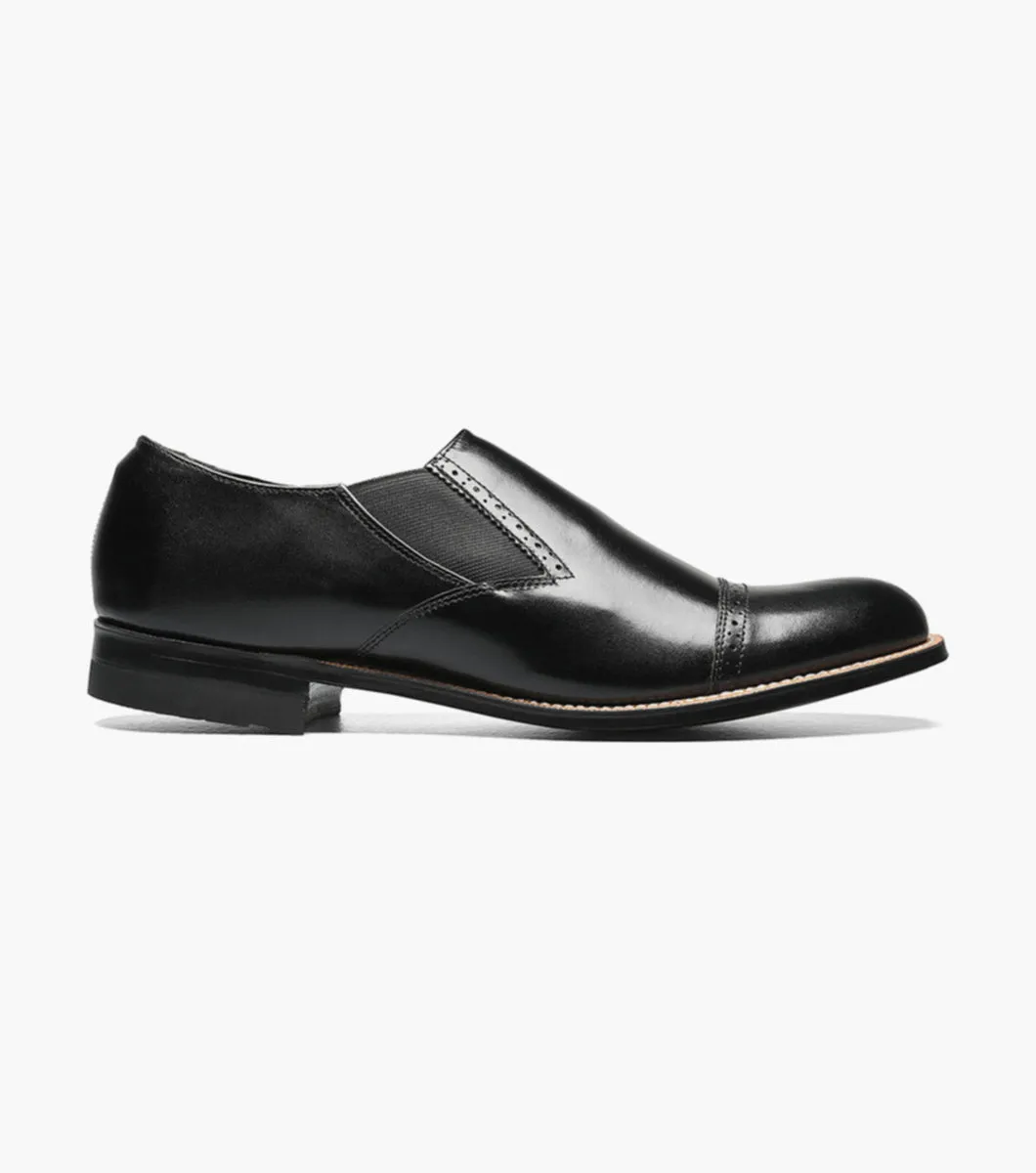 MADISON Cap Toe Slip On-Black | STACY ADAMS