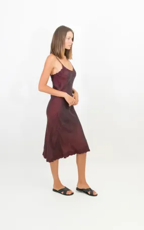 MARILYN LUXE SILK DRESS - BORDEAUX