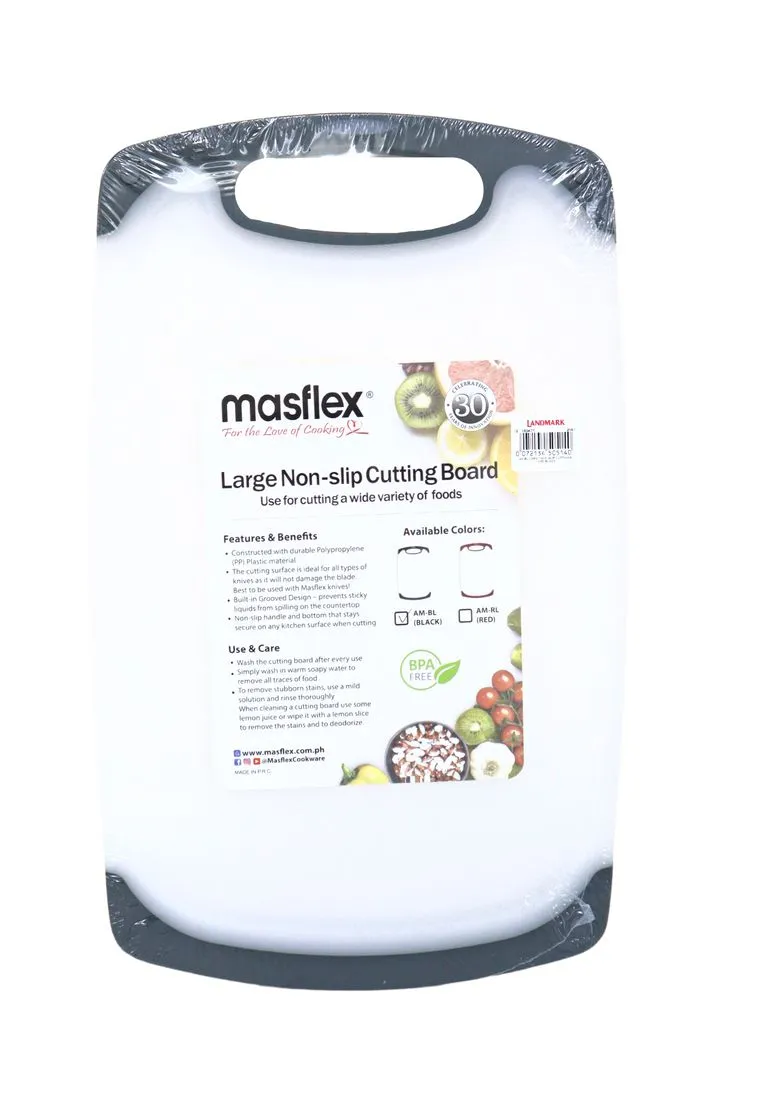 Masflex Non-slip Cutting Board - White with Black