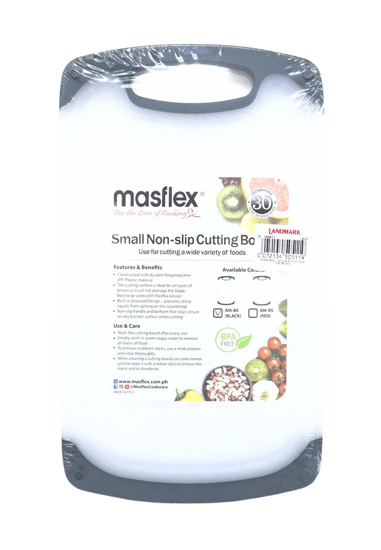 Masflex Non-slip Cutting Board - White with Black