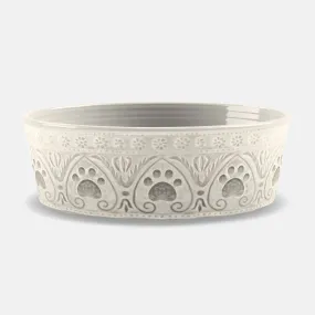 Medallion Natural Paw Print Pet Bowl