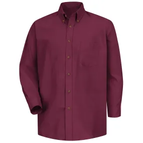 Men's Long Sleeve Poplin Dress Shirt SP90 - Burgundy