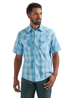 Men's Wrangler Fashion Snap Short Sleeve Western Snap Plaid Shirt