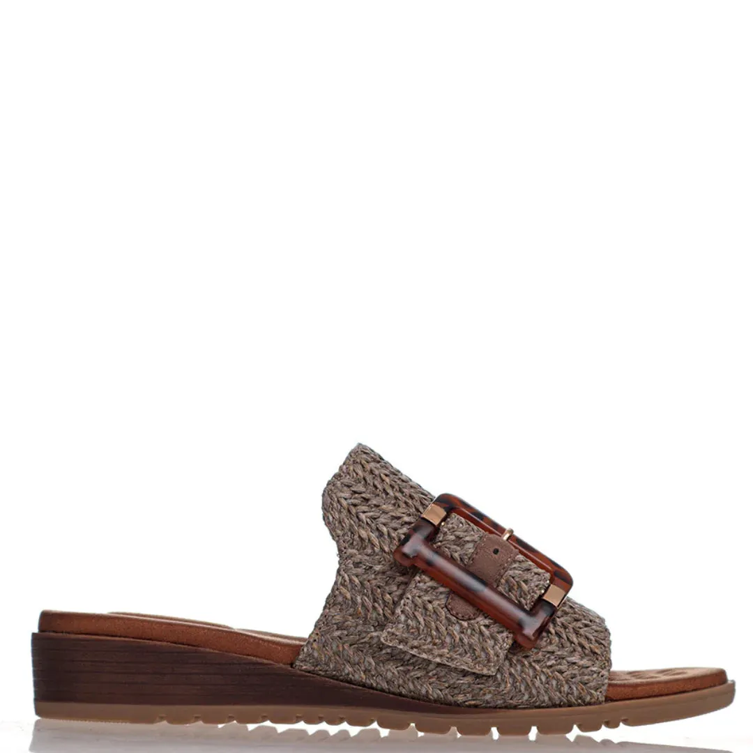 Mivari Slide in Stone Raffia