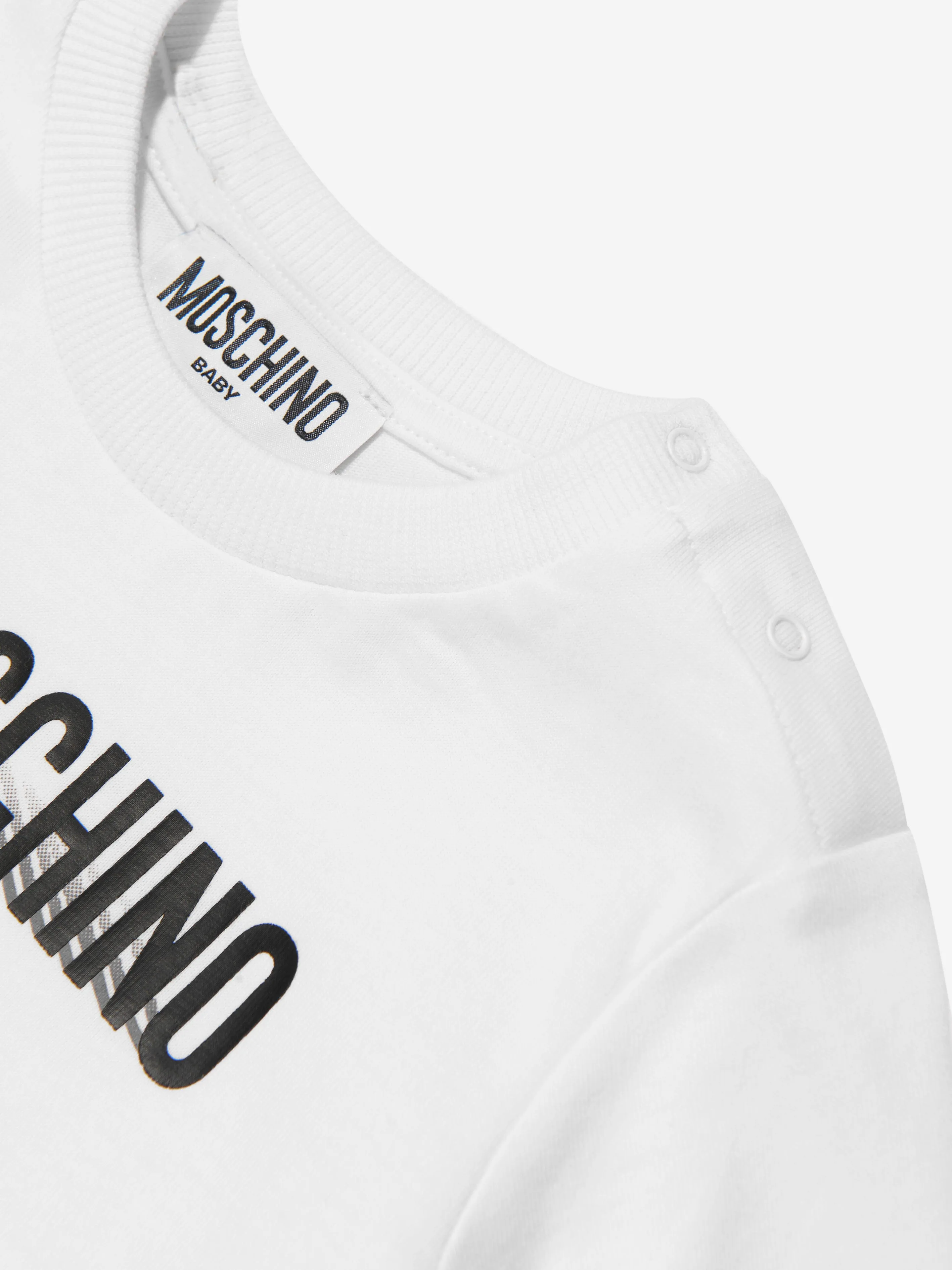 Moschino Baby Long Sleeve Logo T-Shirt in White