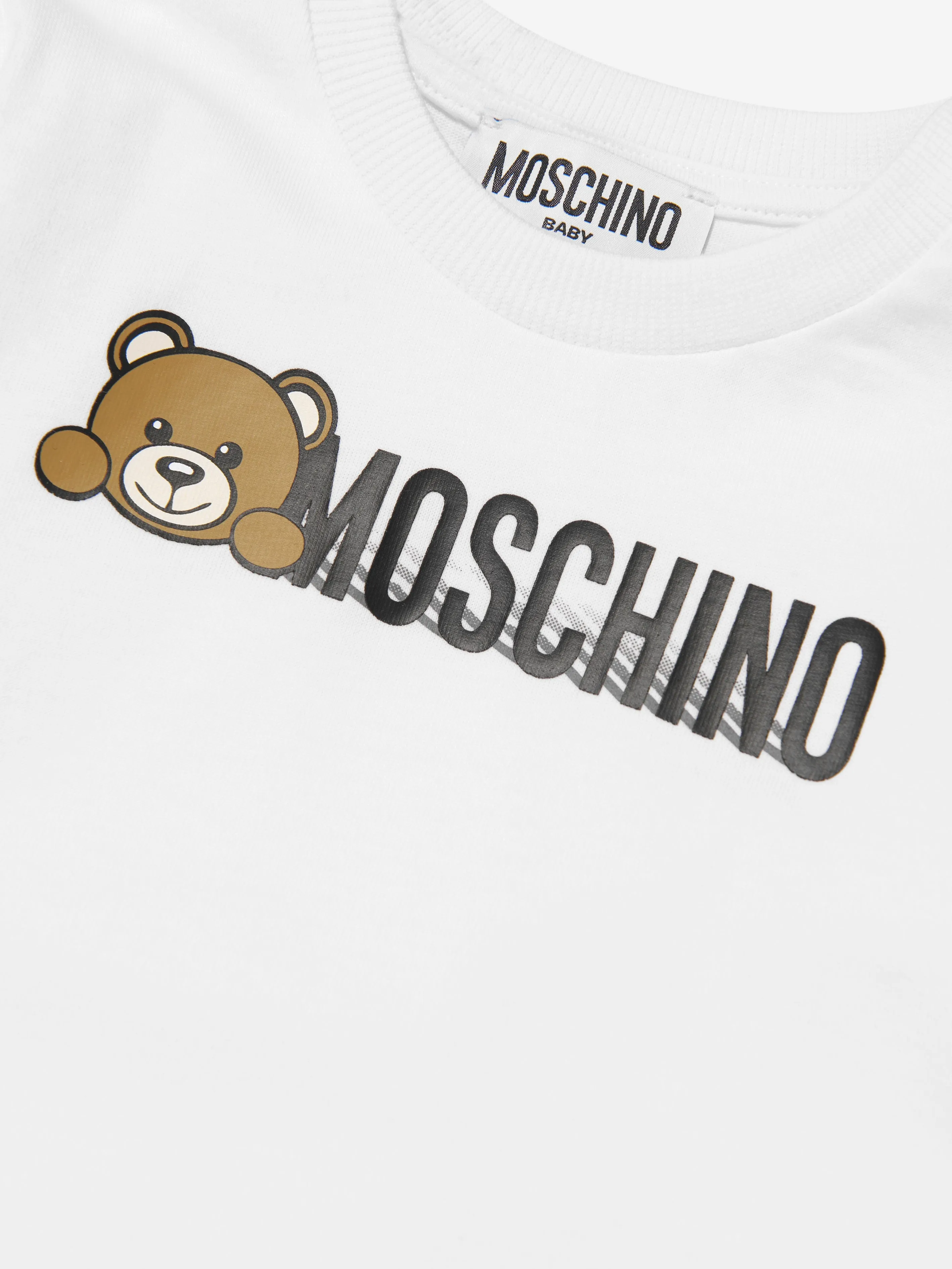 Moschino Baby Long Sleeve Logo T-Shirt in White