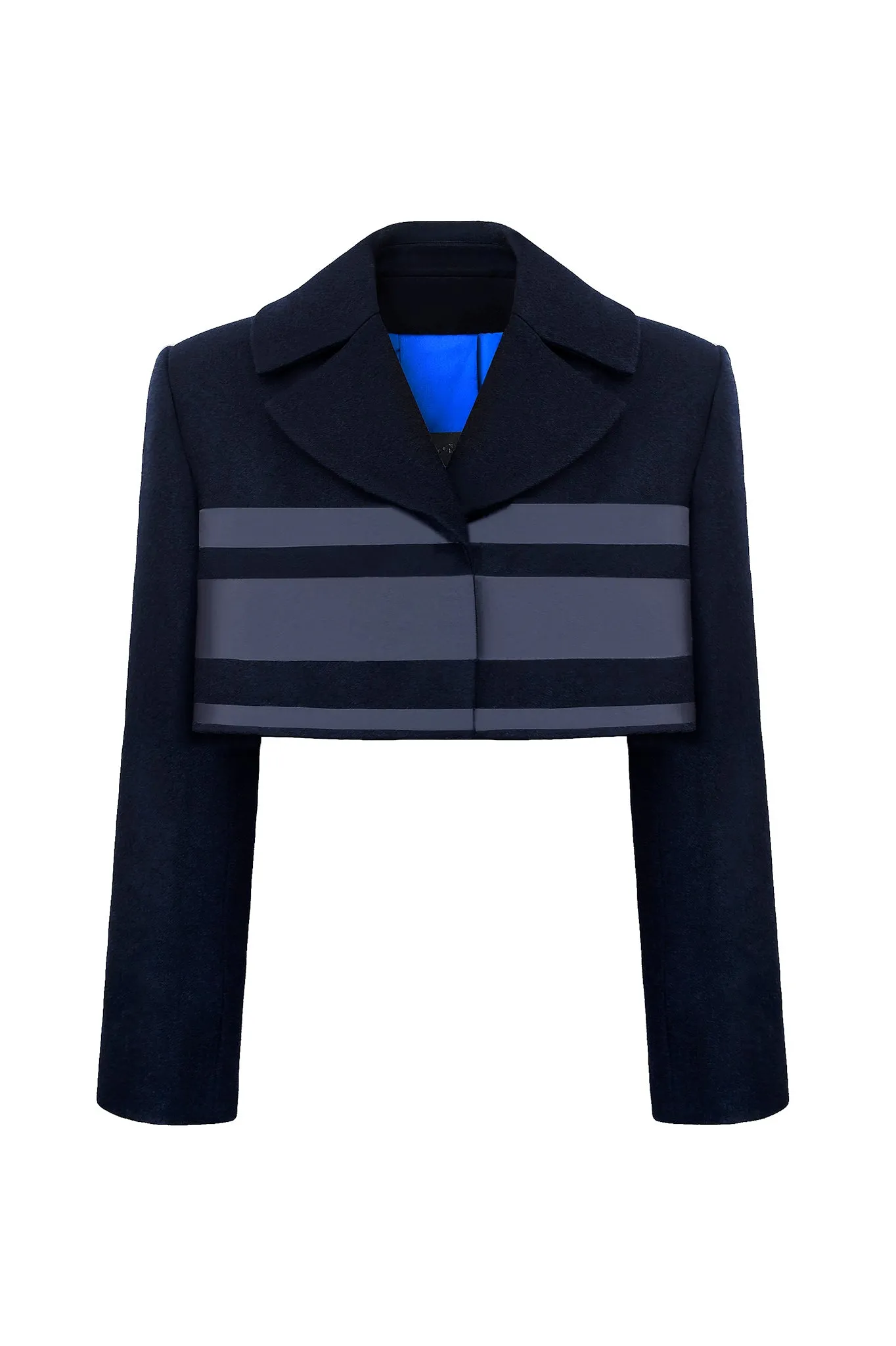 Navy Blue Wool "Box" Jacket