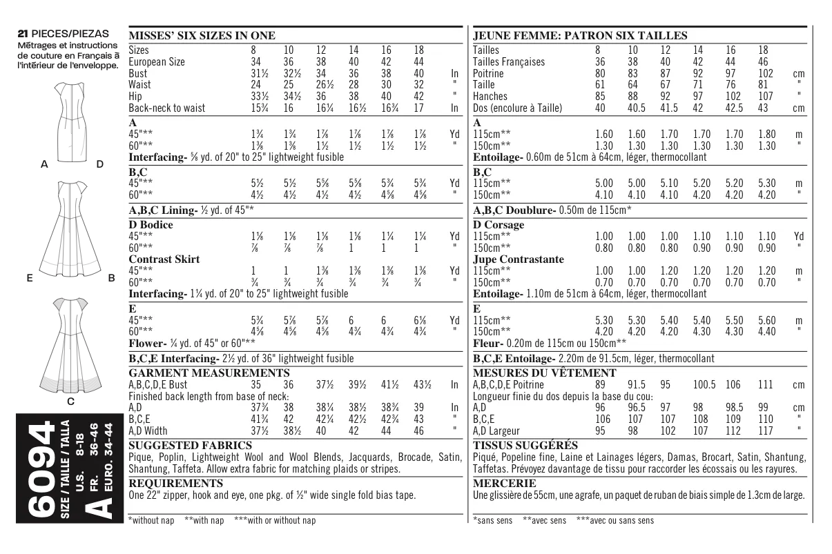 NL6094 Misses' Dress pattern