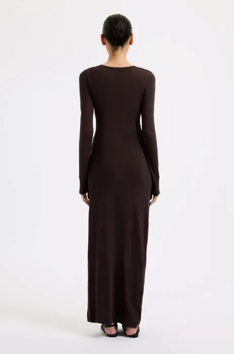 Nude Lucy  Evelyn Knit Maxi Dress - Espresso