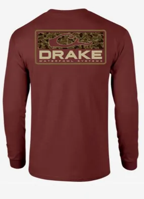 Old School Bar T LS in Barn Red Dark Heather by Drake