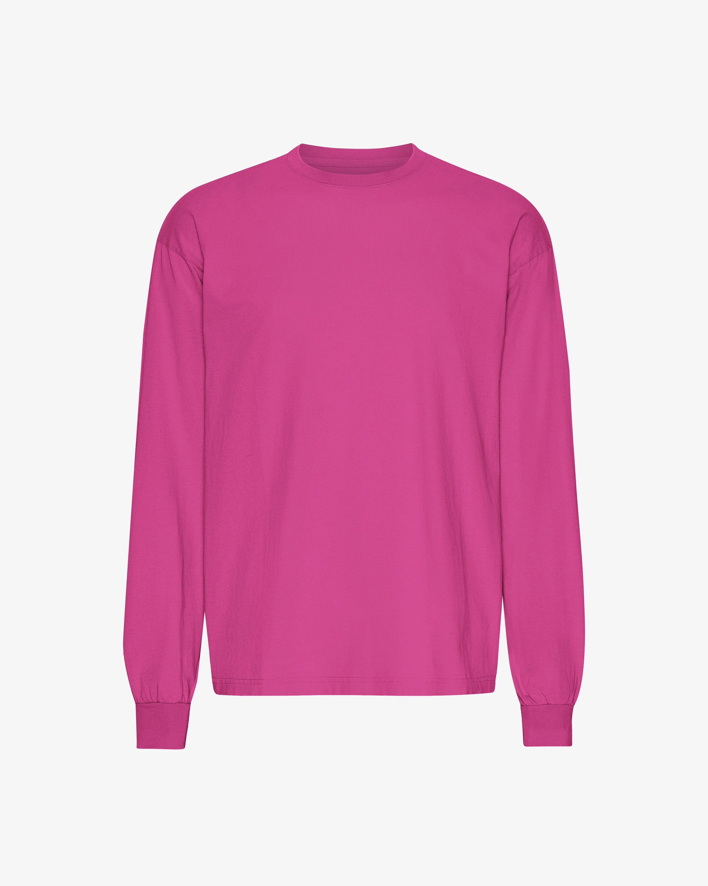 Oversized Organic LS T-shirt - Magenta Blaze