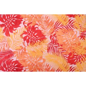 Palm Leaf and Monstera Layering Fabric-Orange PC096O YEL-0005C