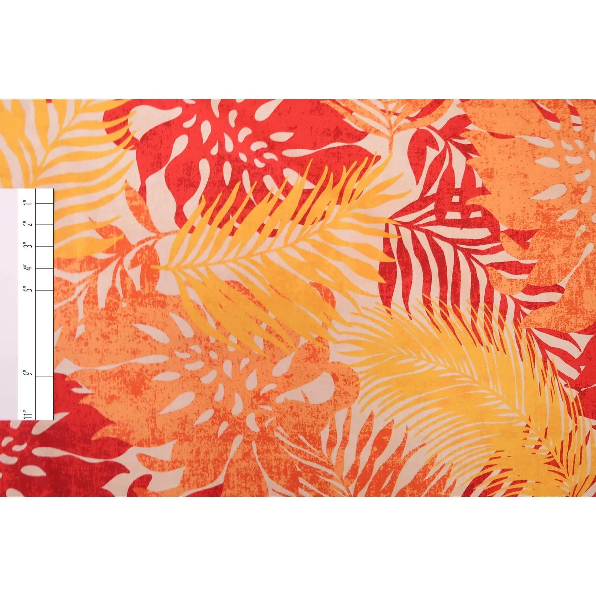 Palm Leaf and Monstera Layering Fabric-Orange PC096O YEL-0005C