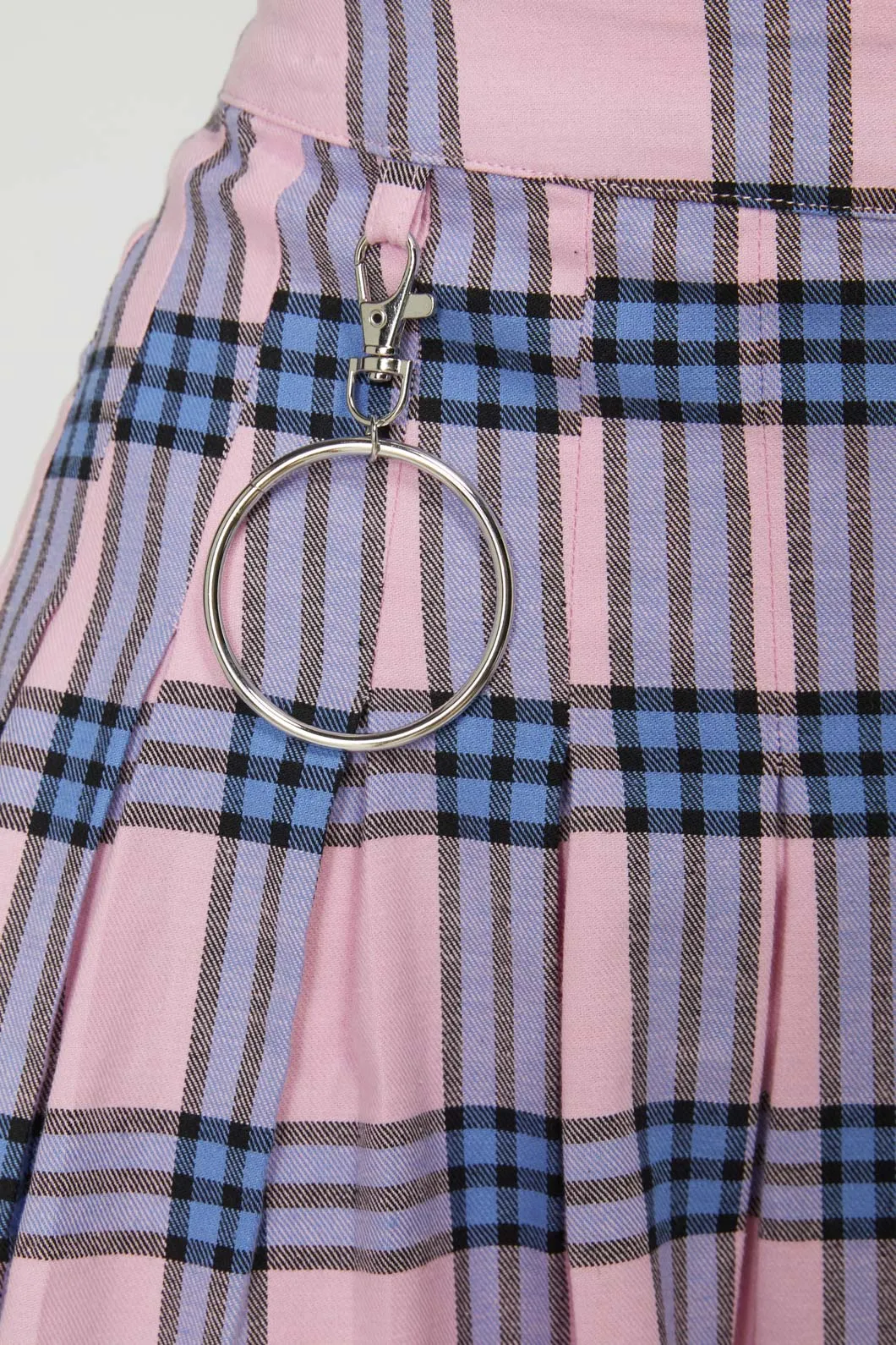 Pastel Tartan Pleated Skirt