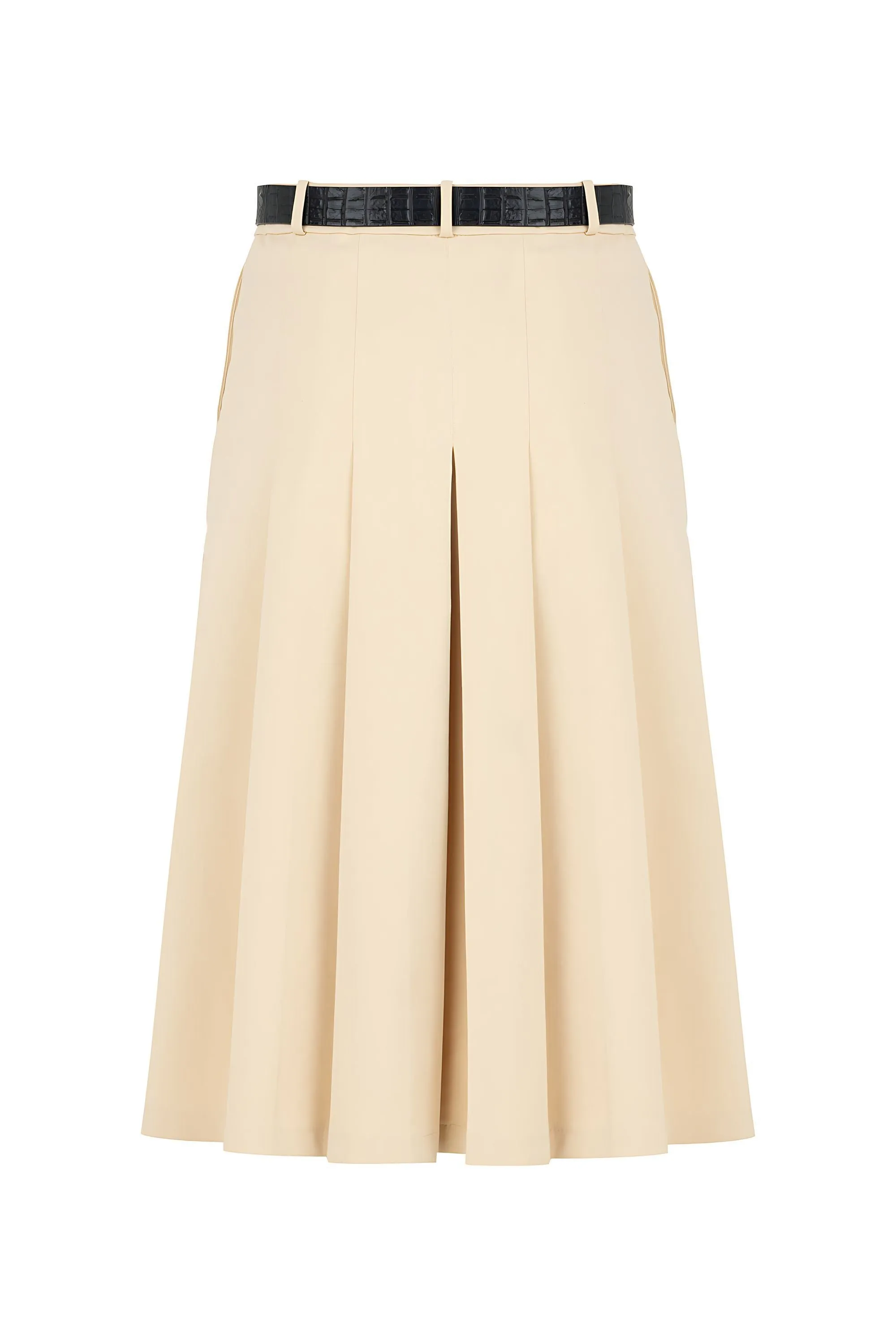 Pleated Knee Length Skirt