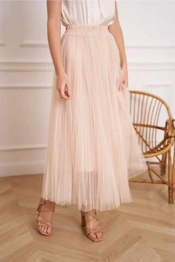 Pleated Tulle Skirt