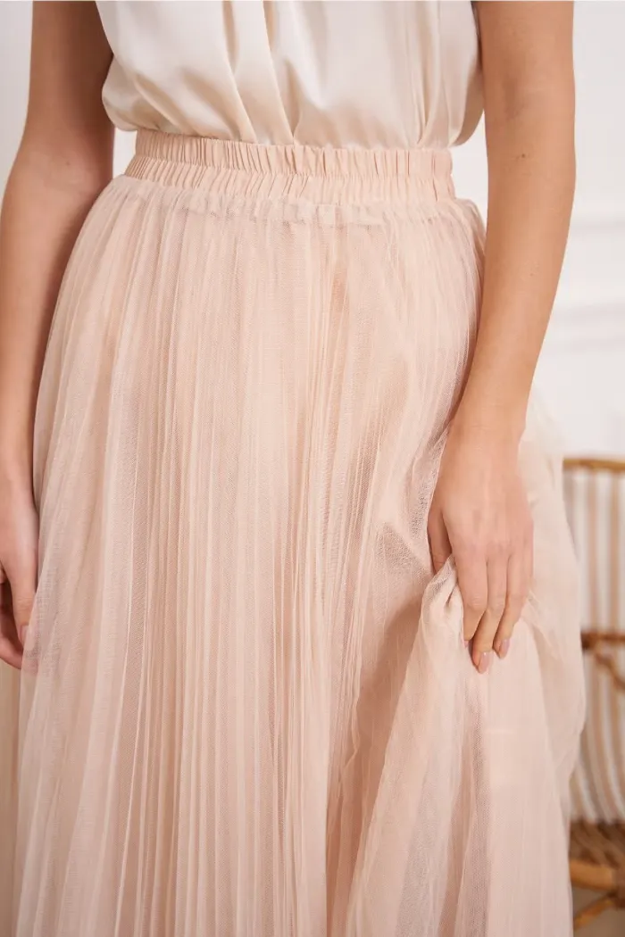 Pleated Tulle Skirt