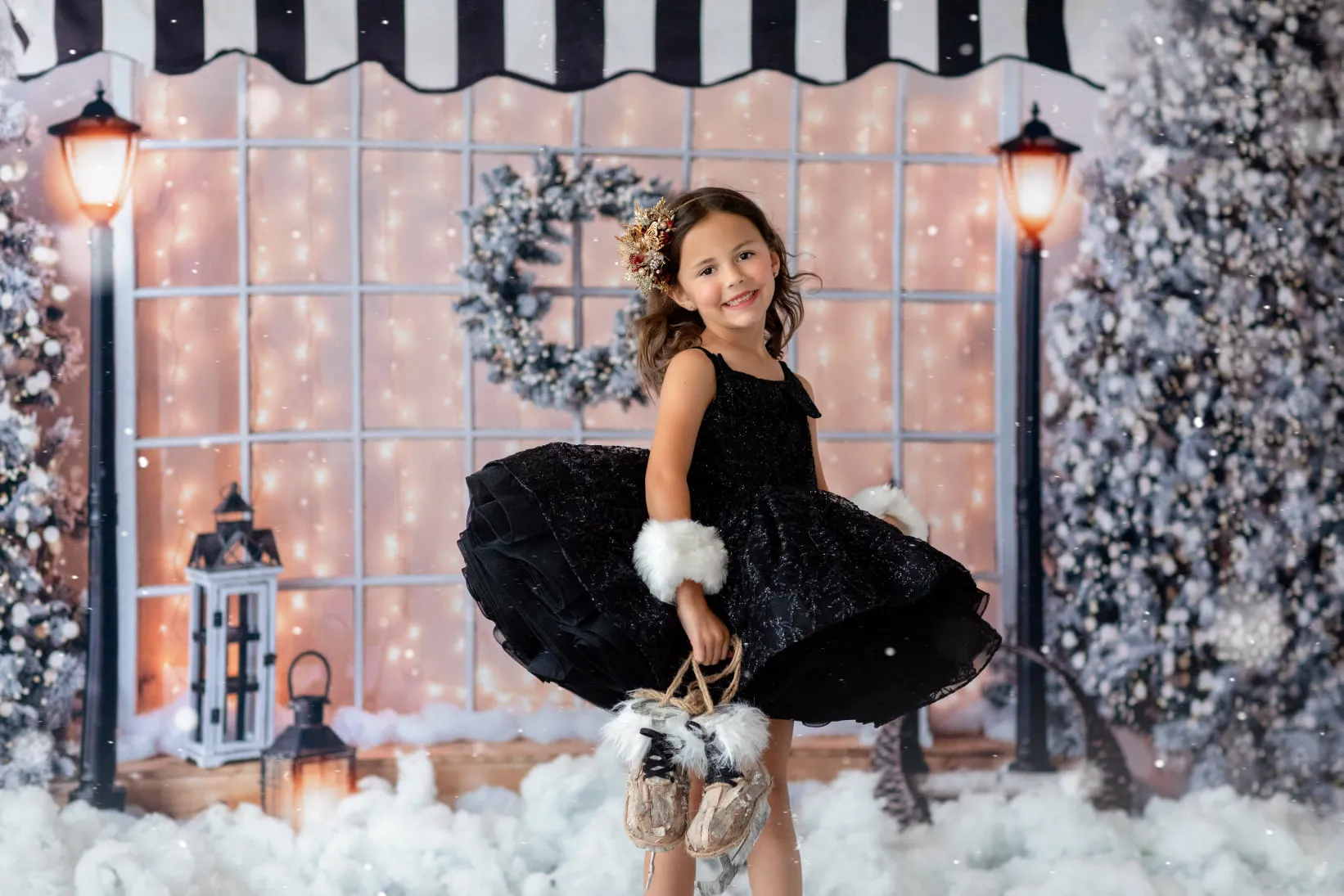 "Asher" Midnight Glitter- Petal Length Dress ( 4 Year - Petite 5 Year)