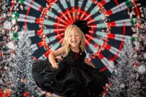 "Asher" Midnight Glitter- Petal Length Dress ( 4 Year - Petite 5 Year)