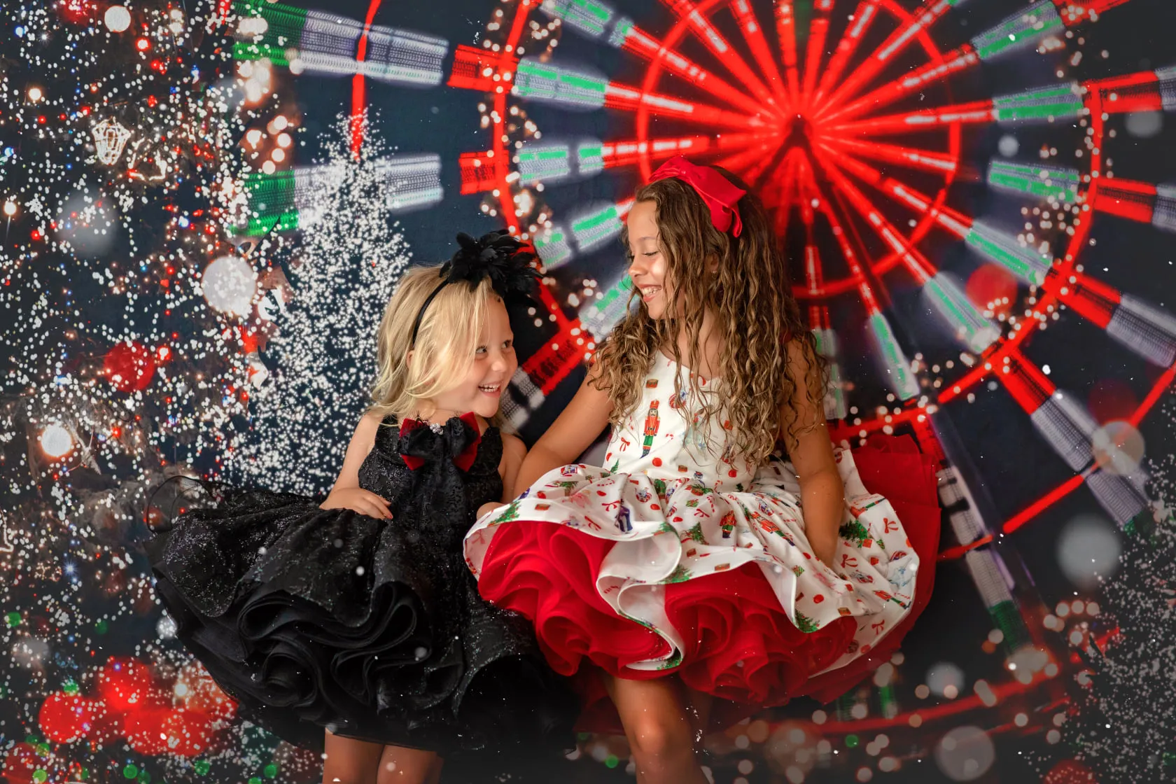 "Asher" Midnight Glitter- Petal Length Dress ( 4 Year - Petite 5 Year)