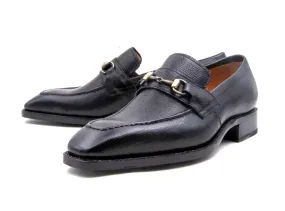 "Harry" Lama Skin Slip-On Loafer Black