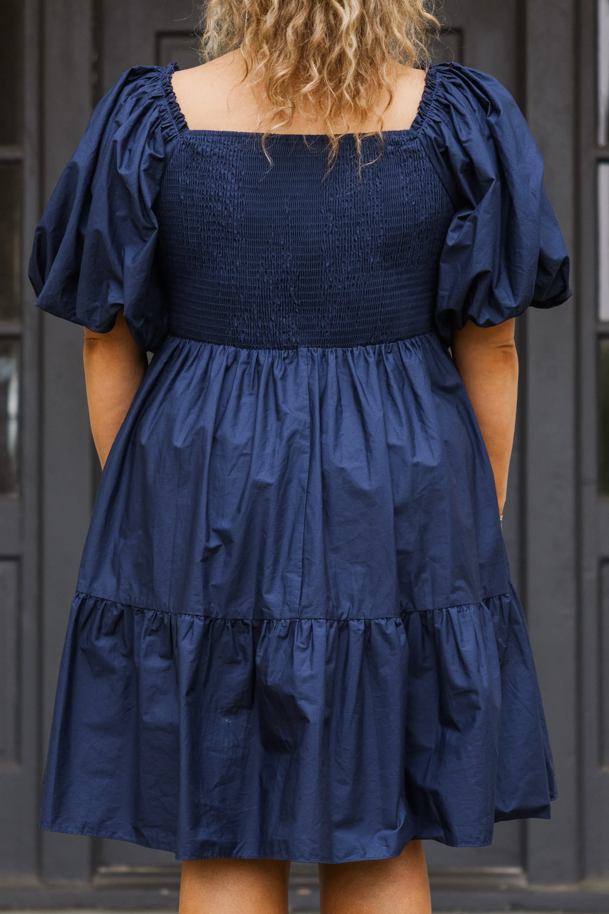 Raindrops On The Streets Dress, Navy