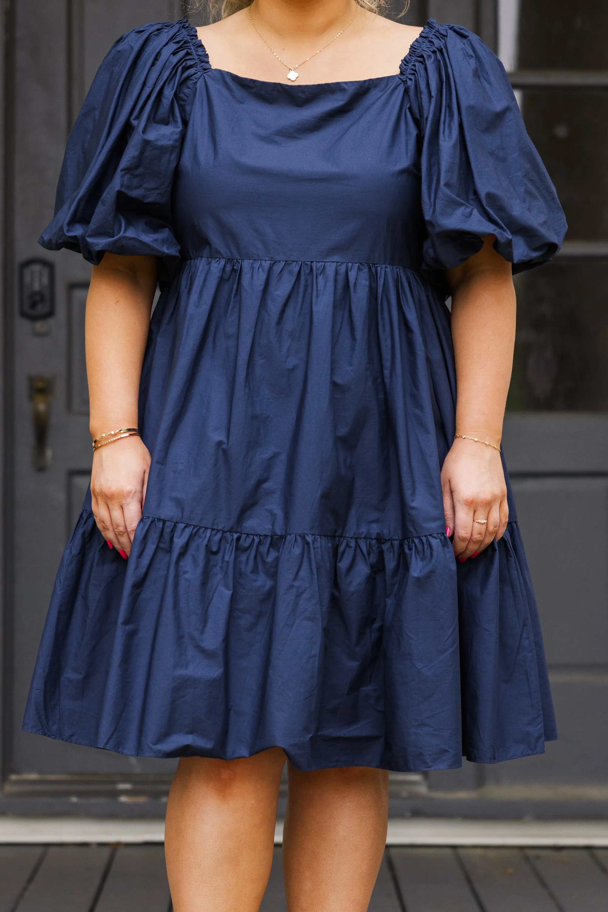 Raindrops On The Streets Dress, Navy