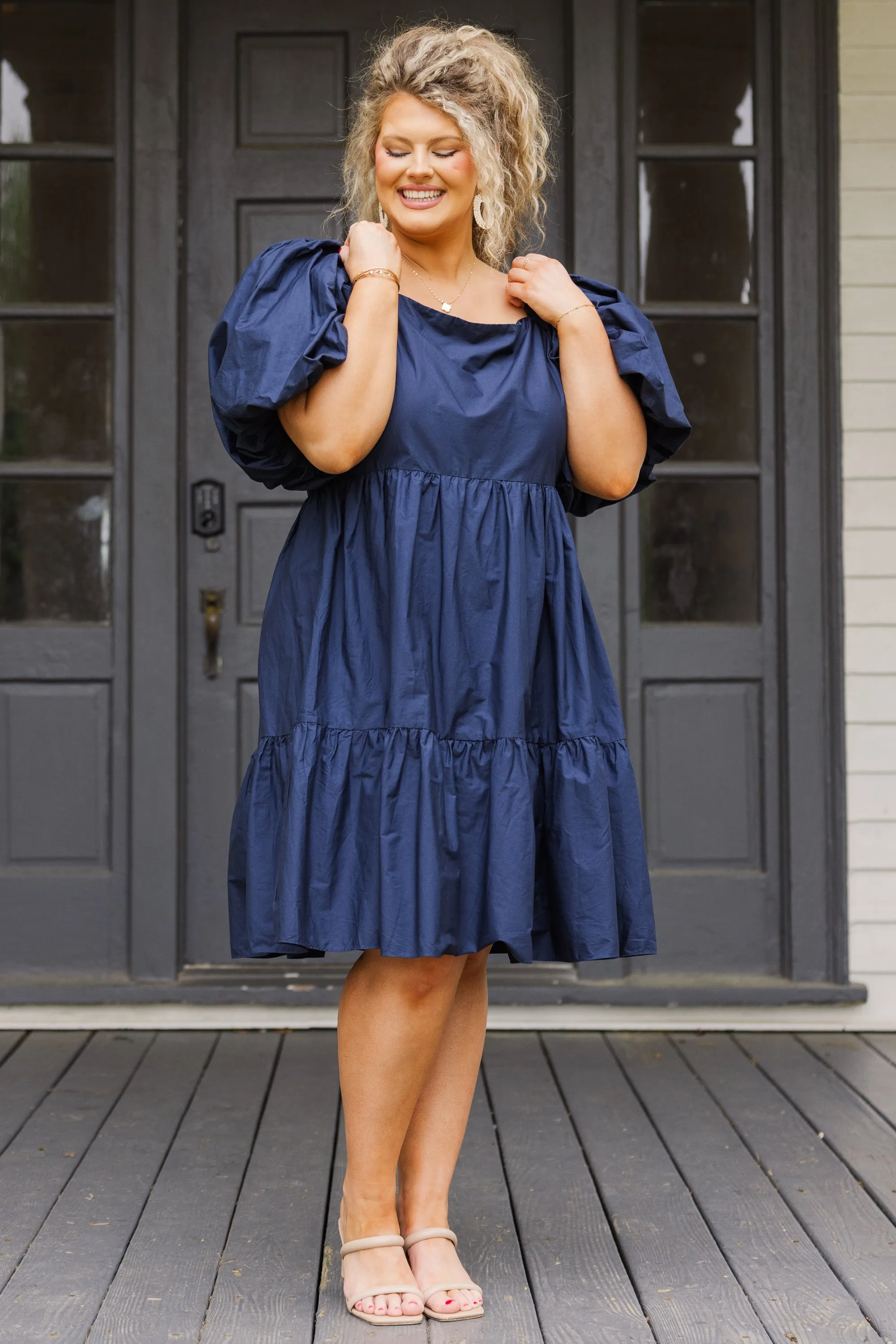 Raindrops On The Streets Dress, Navy